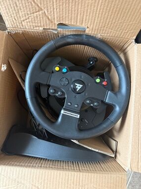 Black Racing Wheel Controller with Multi-Color Buttons